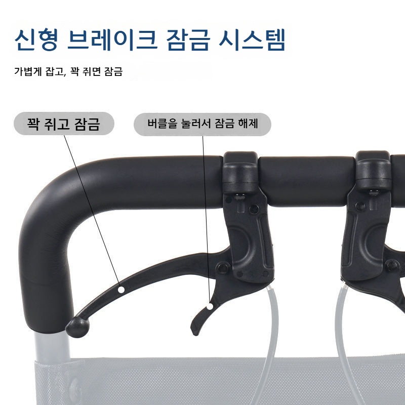 경량 접이식 휠체어 노인용 휴대용 이동 보조 01 휴대용 탄소강 모델 8인치 - 상세 이미지 4