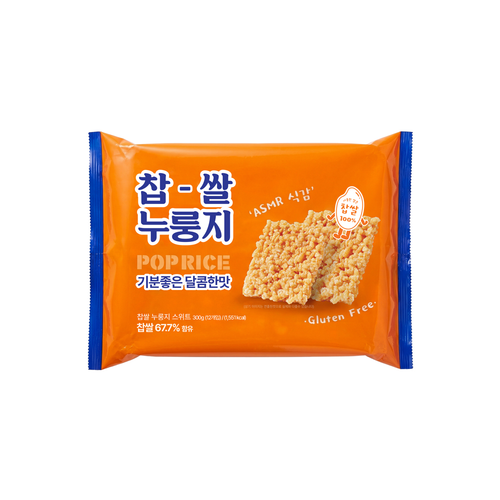 찹쌀 누룽지팝스낵 POP RICE 스위트, 288g, 20개 - 상품 이미지