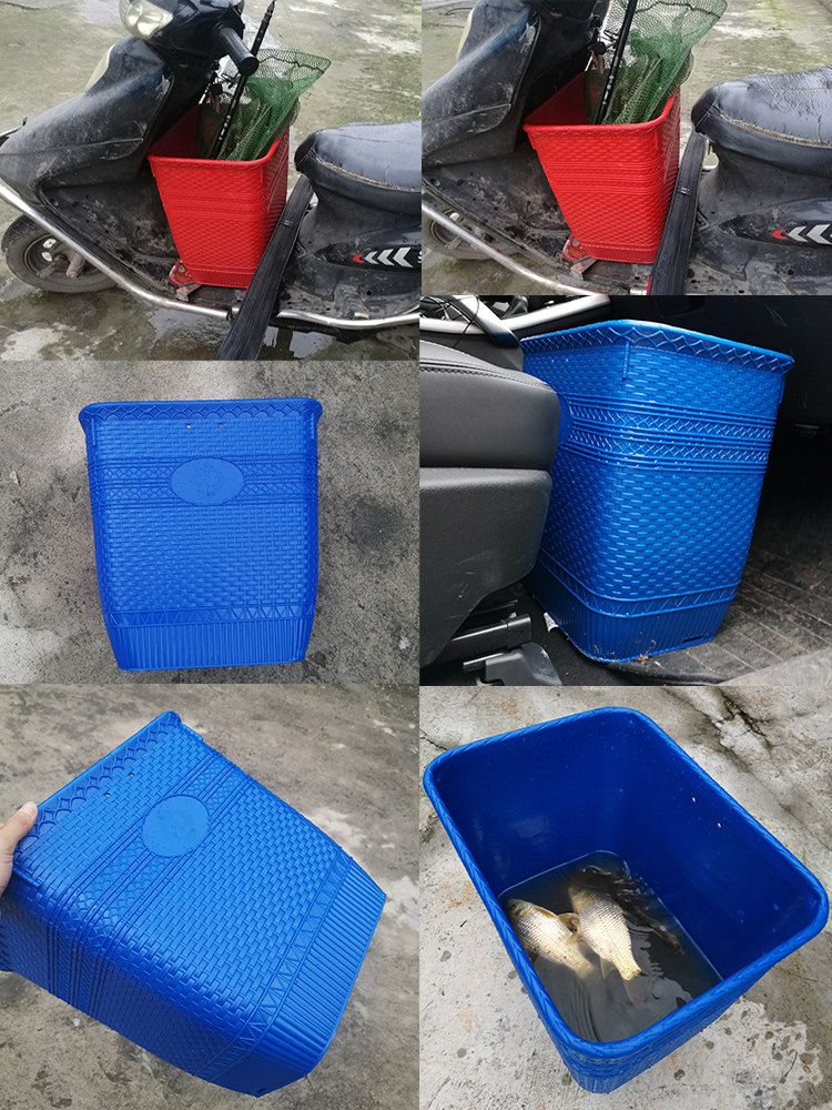 소쿠리 배낭 대나무 플라스틱 망태 산행 산나물 42.5cm 레드 - 상세 이미지 5