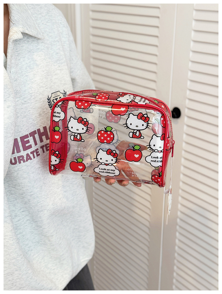 산리오 헬로키티 투명 방수 파우치 세면 물놀이 여행용 pvc 파우치 - 상세 이미지 4