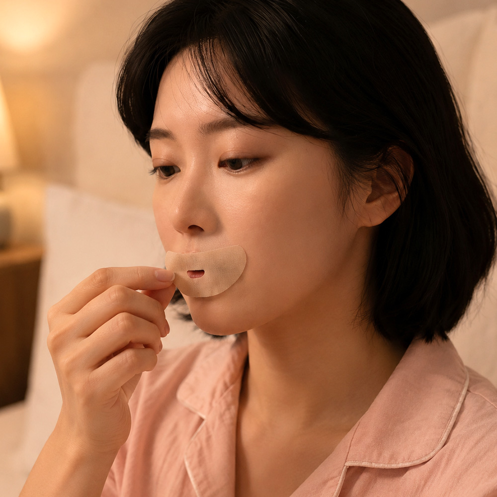 고요잠 입벌림 방지 테이프 밴드 34매 68개입 구강호흡 코골이 입막음 수면 입술 패치 - 상세 이미지 3