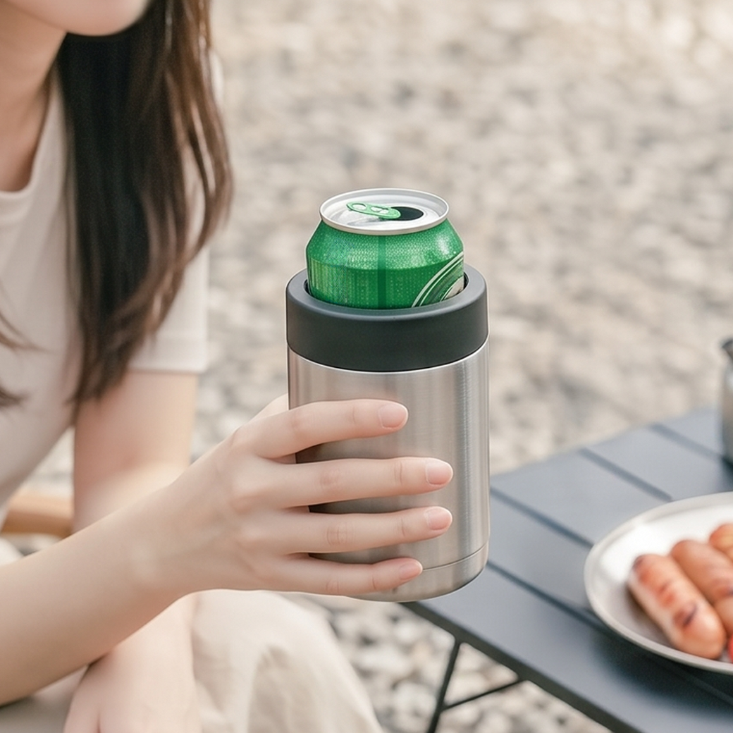 캔쿨러 맥주 음료 캔 보냉 홀더 스텐 보냉컵 - 상세 이미지 3