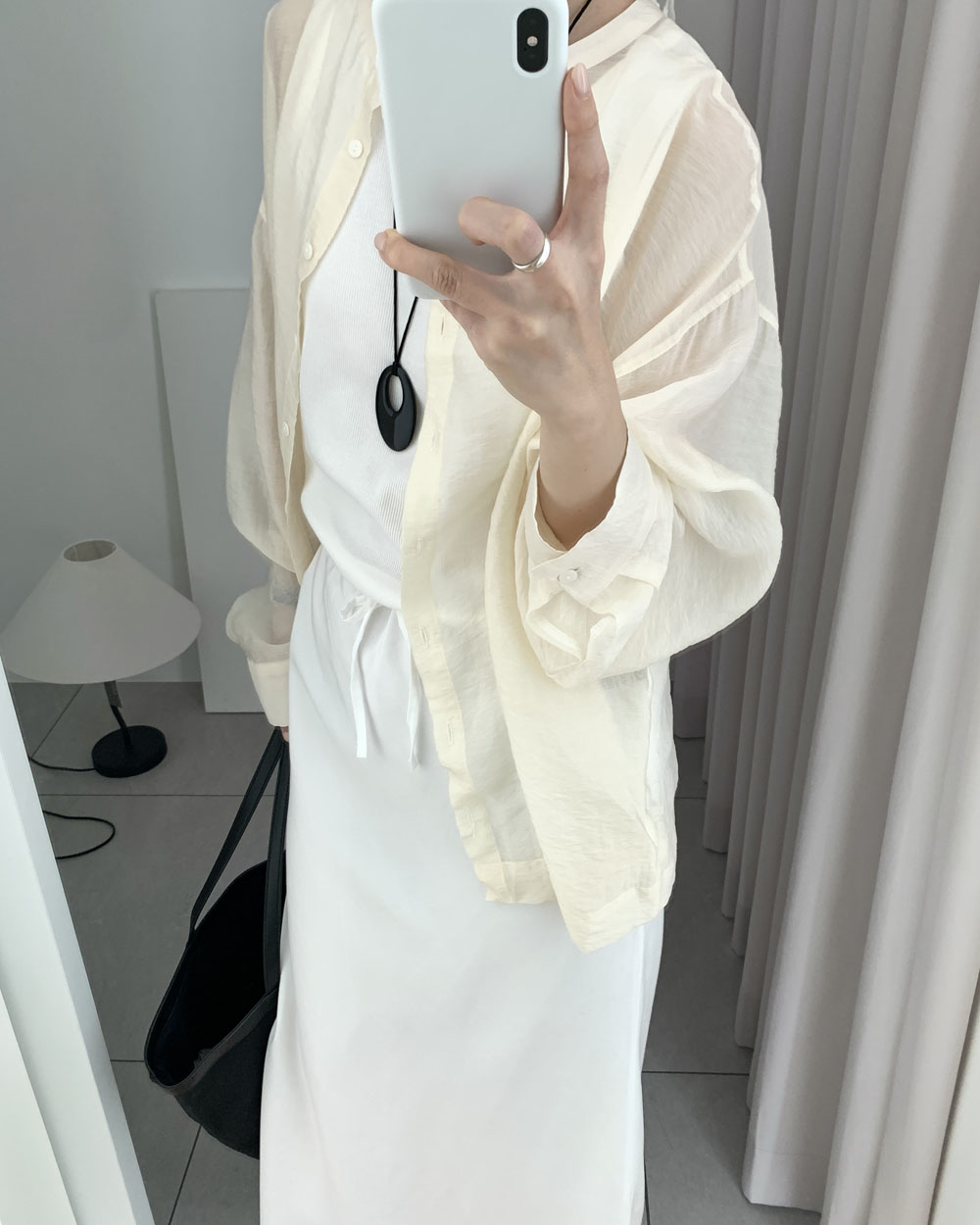[연노랑당일] 시어리 블라우스 앞뒤 양면 투웨이 여름 텐셀 자켓 웨어링무드 (2c) 이미지 8