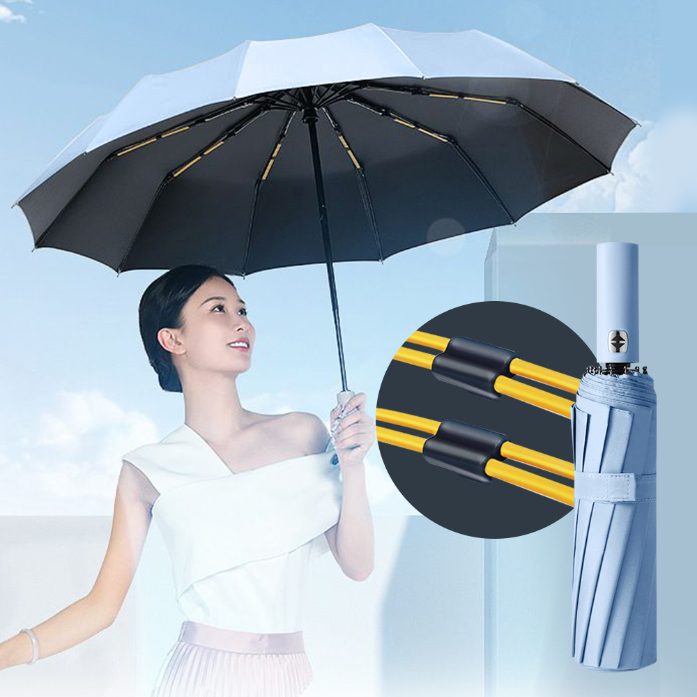 튼튼한 3단 자동 우산 카본살대 미니 사이즈 양산 경량 우양산 스카이블루 - 상품 이미지