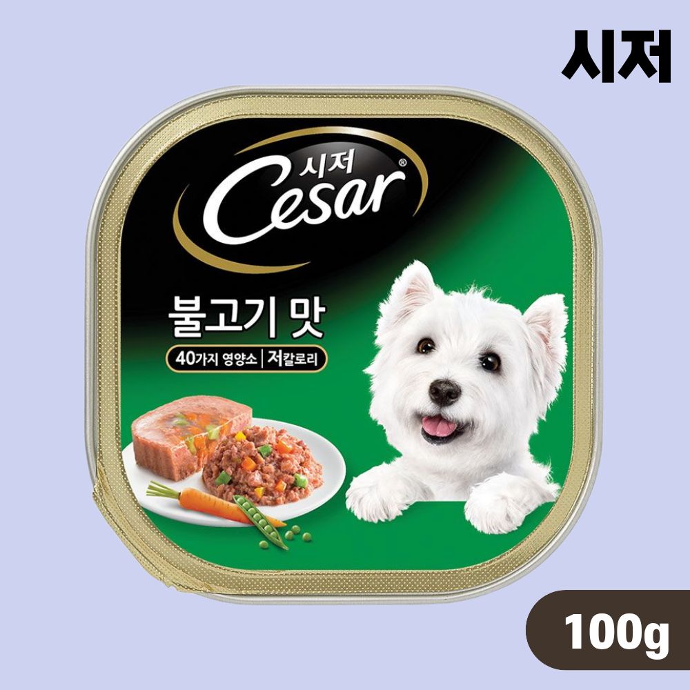 강아지 시저캔 습식 주식캔 통조림 불고기, 100g, 1개 - 상품 이미지