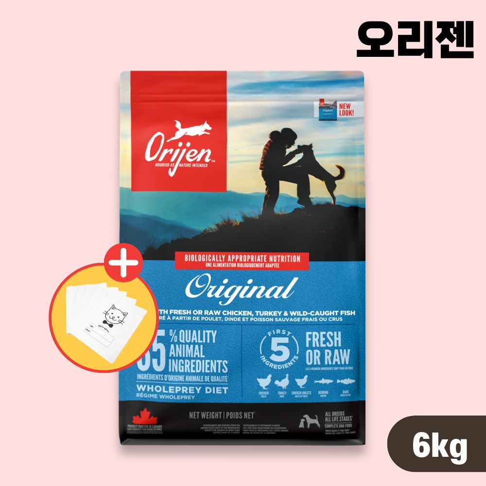 [+소분팩] 오리젠 독 강아지사료 오리지널, 6kg, 1개 - 상품 이미지