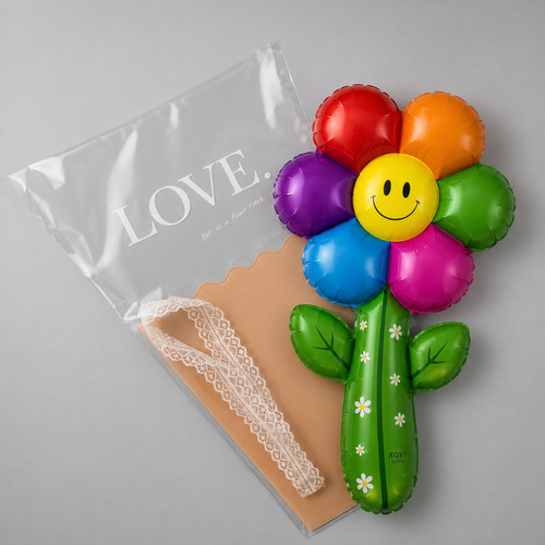 풍선 스마일 꽃다발 꽃 조화 기념일 졸업식 이벤트 파티 생일 선물 37cm 이미지 6