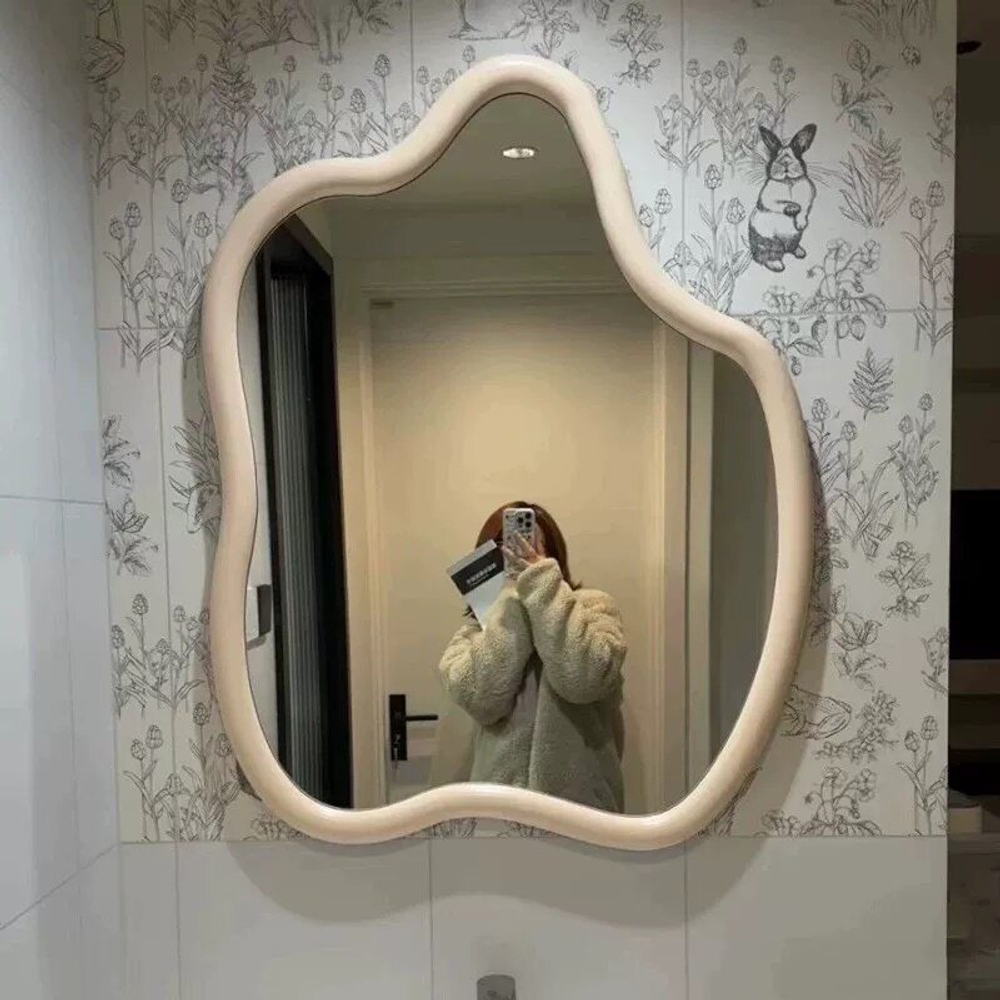 비정형 벽걸이거울 현관 화장실 인테리어 조명 김서림방지 모던 조명 없음 50x70cm - 상세 이미지 3