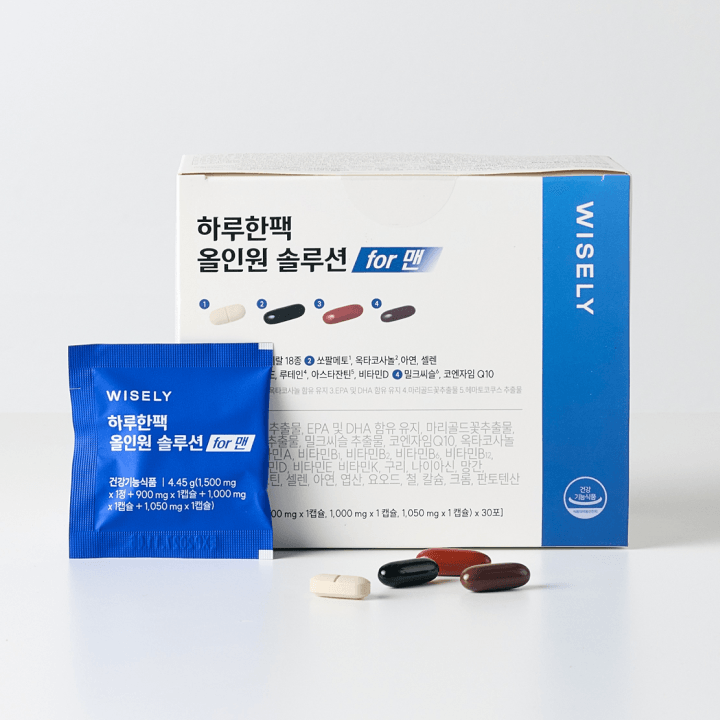 와이즐리 하루한팩 올인원 솔루션 포 맨 30포, 3개 - 상품 이미지