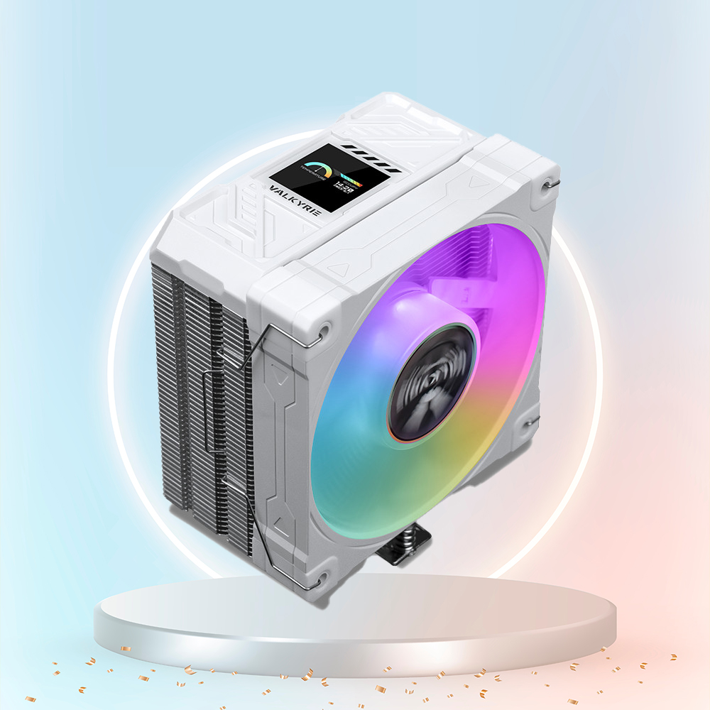 발키리 AL125 LCD ARGB 싱글타워 공랭 CPU 쿨러 화이트 - 상품 이미지