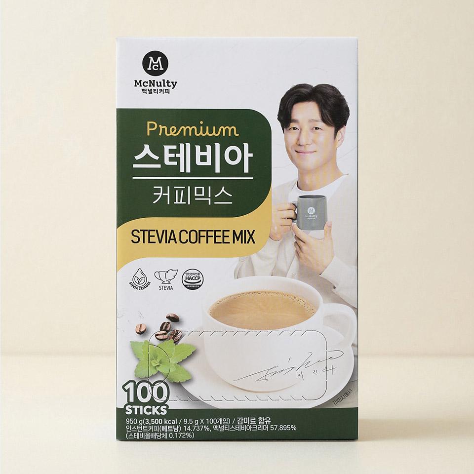 메가마트 맥널티 스테비아 커피믹스 9.5gx100개입 - 상품 이미지