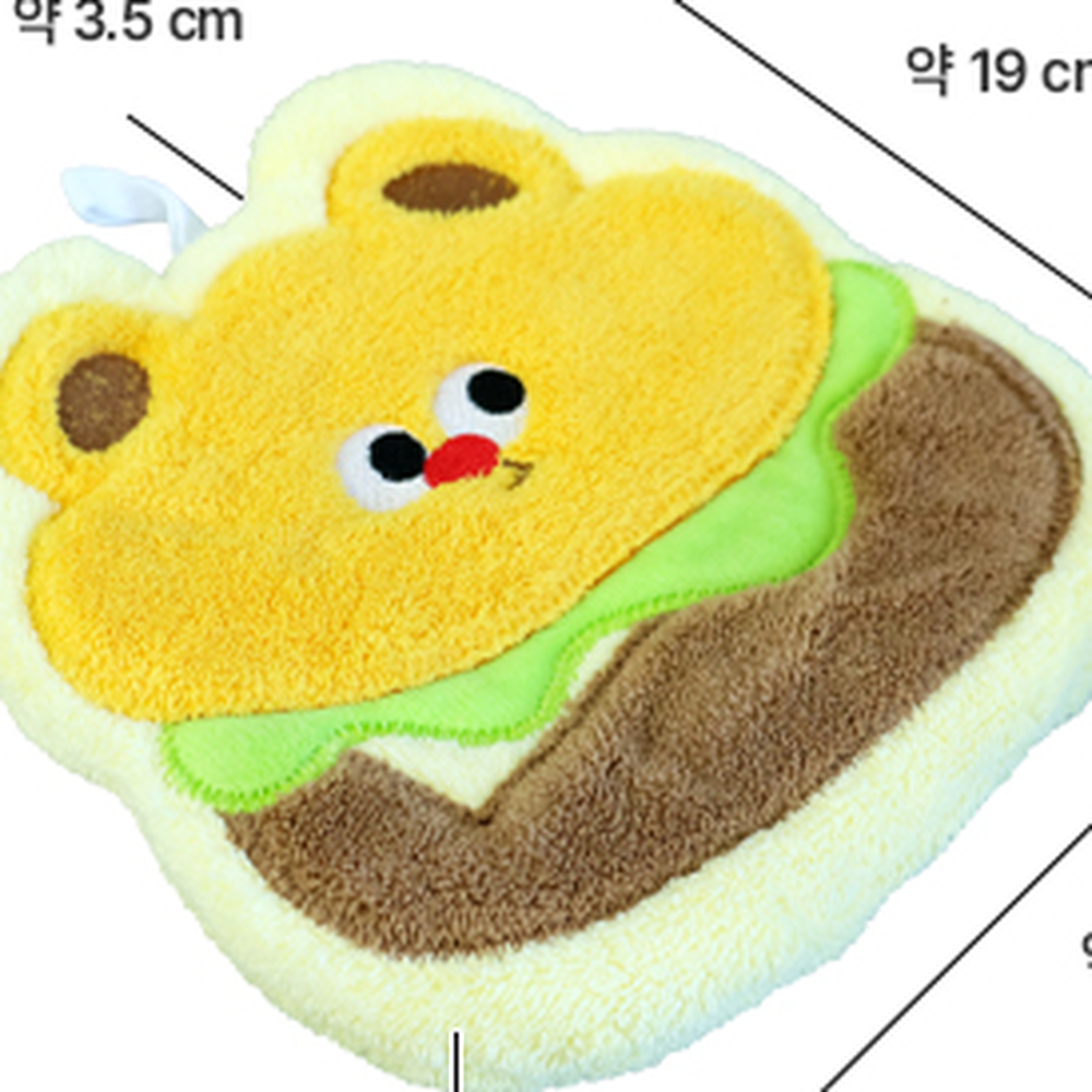 고리형욕실용고리수건 패스트푸드세면대용핸드타월 캐릭터디자인부엌용주방타월 - 상세 이미지 3