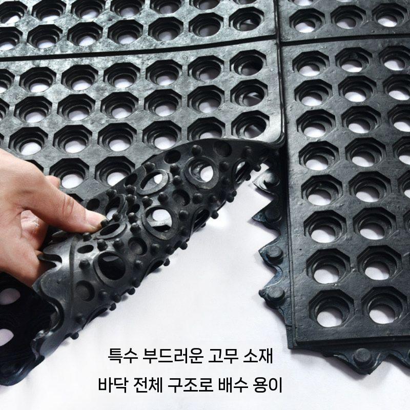 물빠짐 매트 주방용 깔판 화장실 고무 고무판 목욕탕 60x90cm 이미지 6