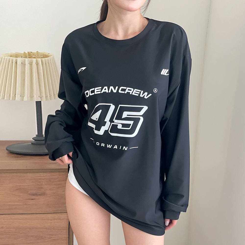 오르웨인 남자 여성 래쉬가드 상의 루즈핏 긴팔 빅사이즈 커플 수영복 오션크루 이미지 7