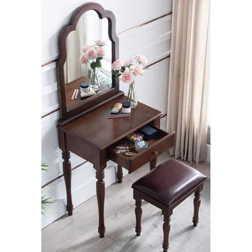 엔틱 화장대 메이크업 책상 북유럽 클래식 수납 콘솔 60cm - 상품 이미지