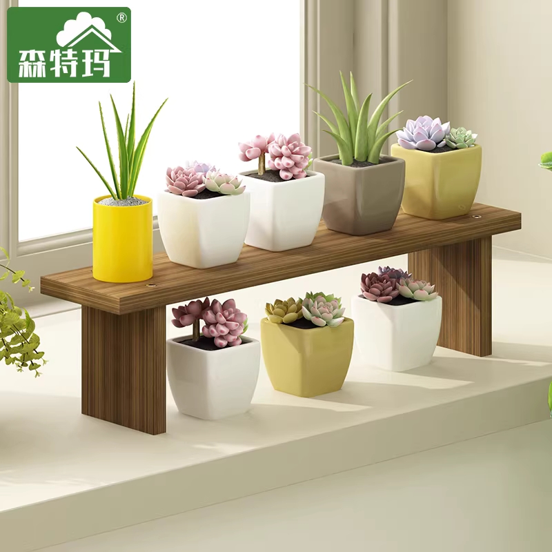 거실 화분 받침대 원목 거실 정리대 다기능 선반 12X50 - 상세 이미지 2