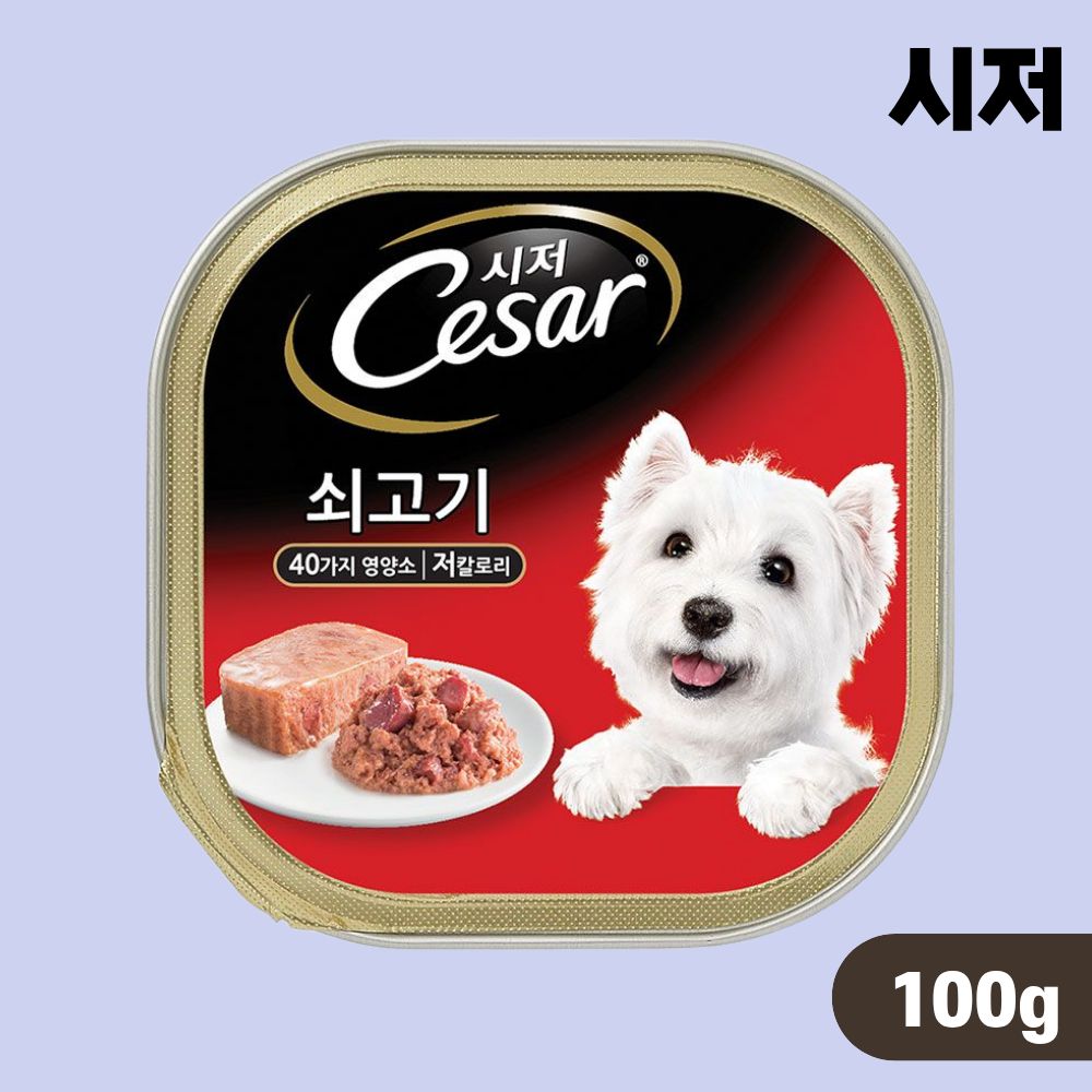 강아지 시저캔 습식 주식캔 통조림 쇠고기, 100g, 1개 - 상품 이미지