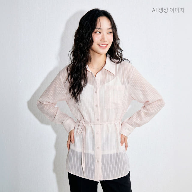 로엠 스트랩 디테일 셔츠 RMYWG25NT1