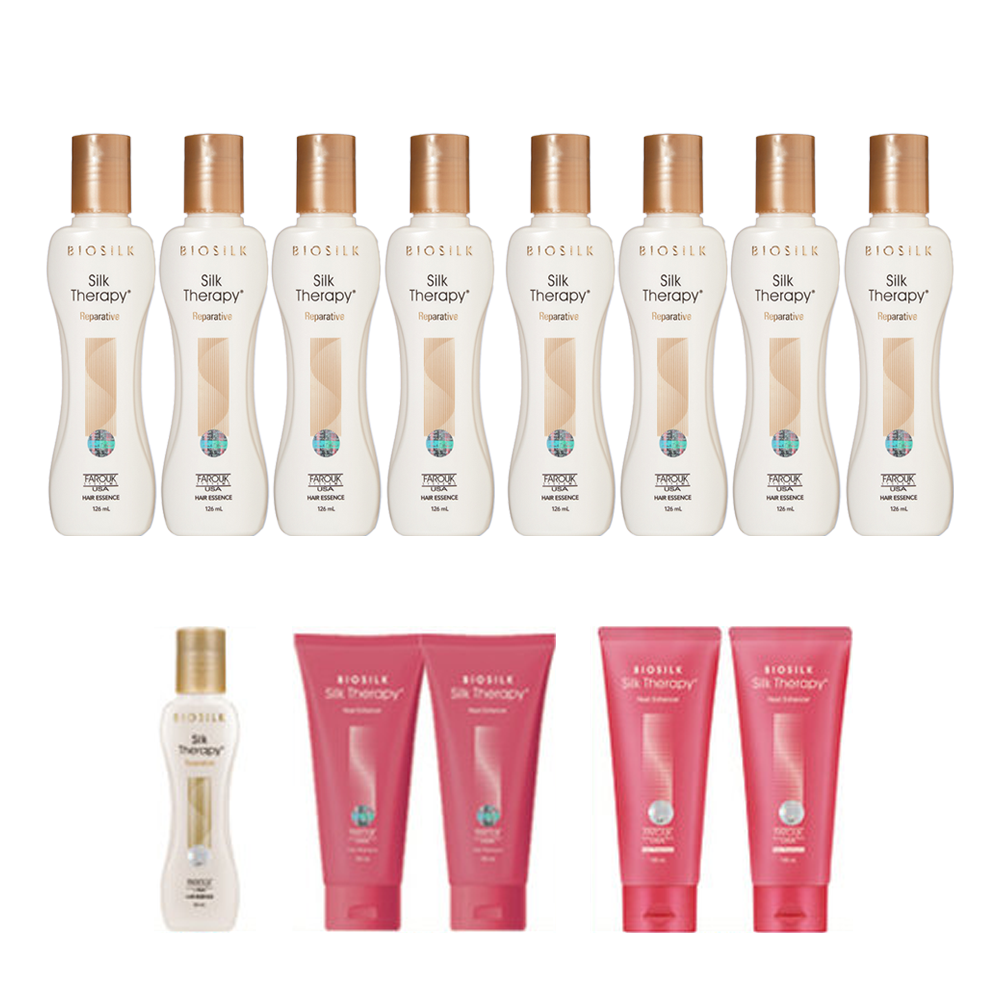 실크테라피 리페러티브 헤어에센스 126ml8 59ml1 샴푸100x2 트리트먼트100x2 - 상품 이미지