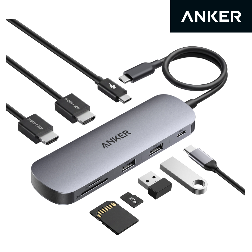 앤커 나노 USB-C 8-in-1 듀얼 디스플레이 허브 A210B - 상품 이미지