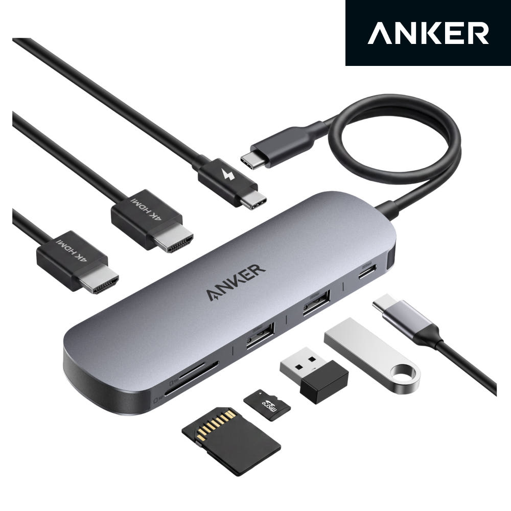 앤커 공식스토어 앤커 나노 USB-C 8-in-1 듀얼 디스플레이 허브 A210B