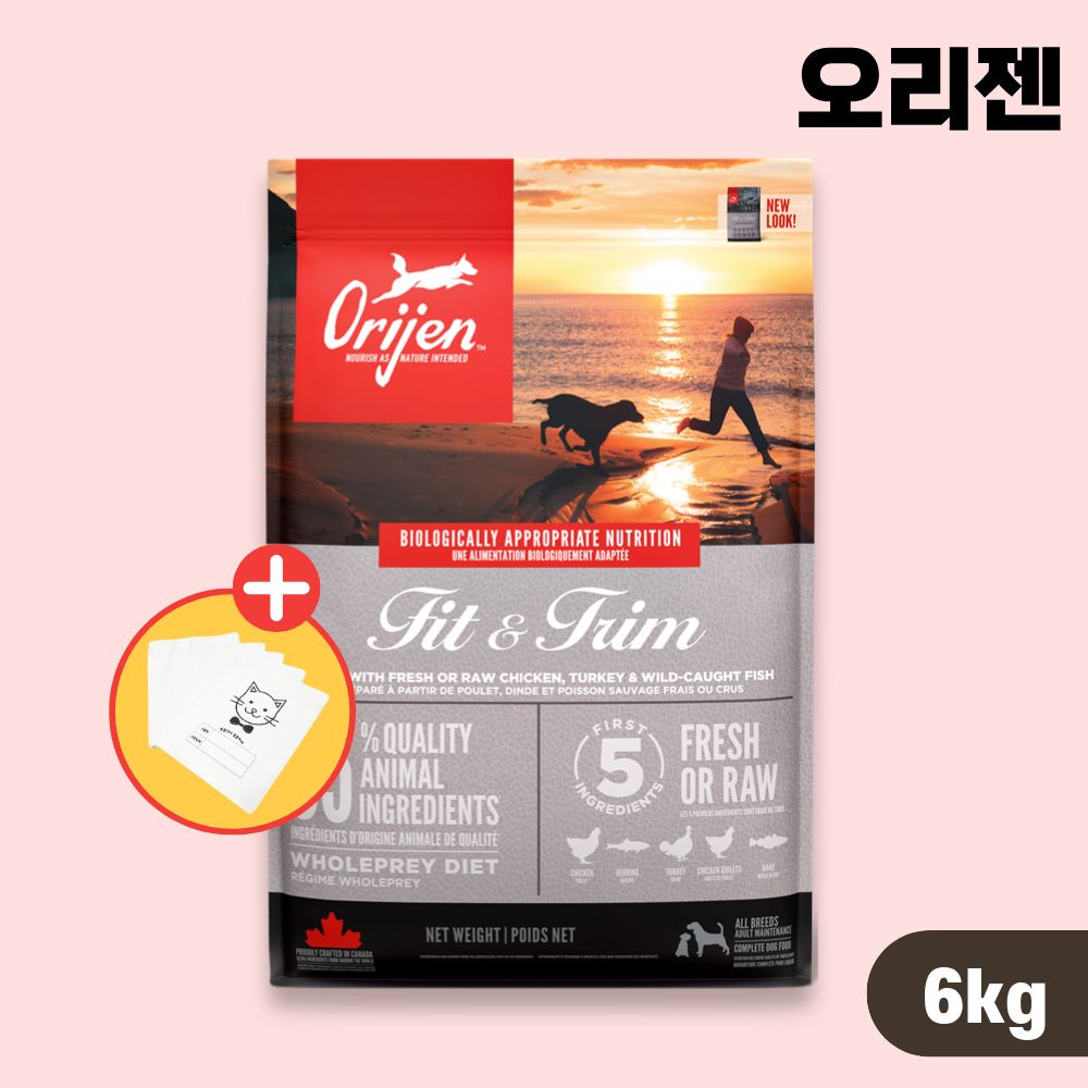[+소분팩] 오리젠 독 강아지사료 피트앤트림, 6kg, 1개 - 상품 이미지