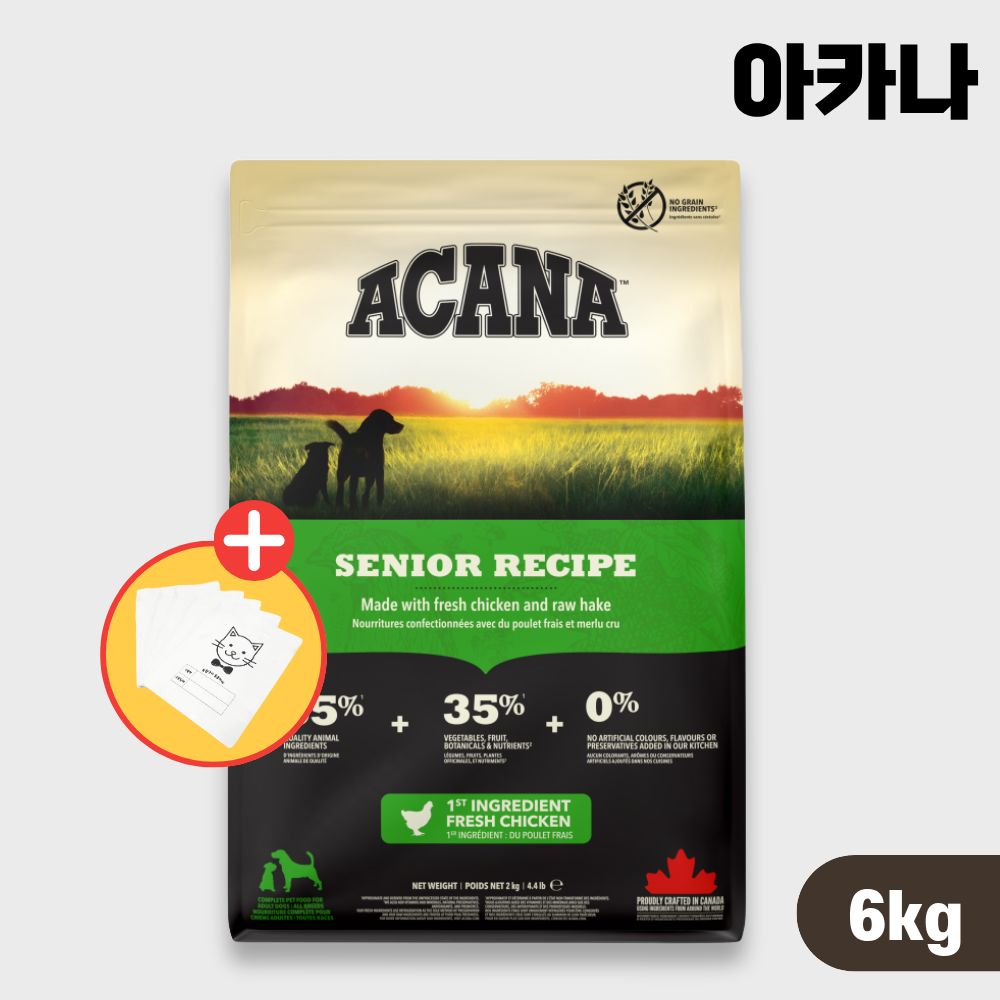 [+소분팩] 아카나 독 강아지사료 개사료 시니어, 6kg, 1개 - 상품 이미지