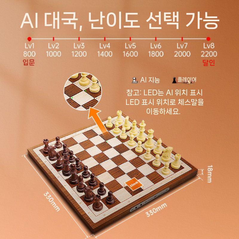전자 체스 보드게임 판 체스판보드 게임 가정용 자동 놀이 소형 - 상세 이미지 2