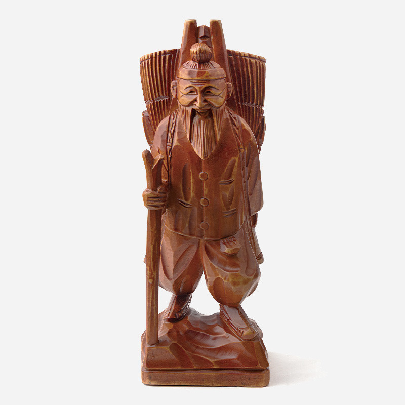 목각인형 지게 조각상 한국전통 인테리어소품 - 상품 이미지