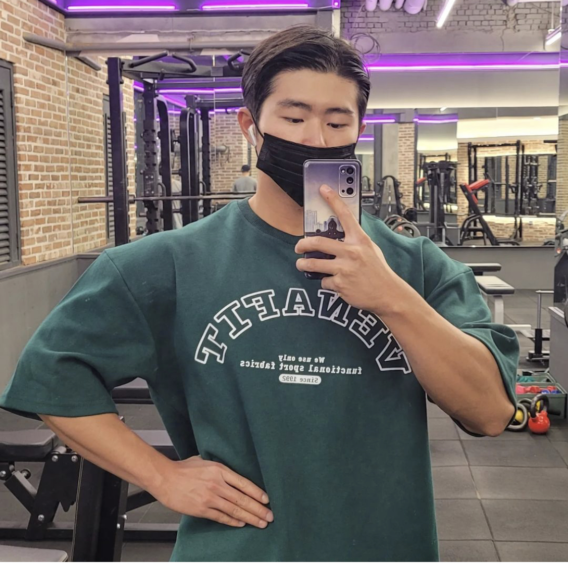 브이엔에프 VENAFIT로고 헬스오버핏반팔 특양면오버핏 두꺼운반팔티 이미지 8