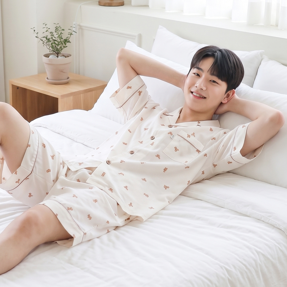 모달 청소년 고학년 학생 잠옷 파자마 남아 주니어 세트 실내복 26S473 크림베어J - 상세 이미지 3