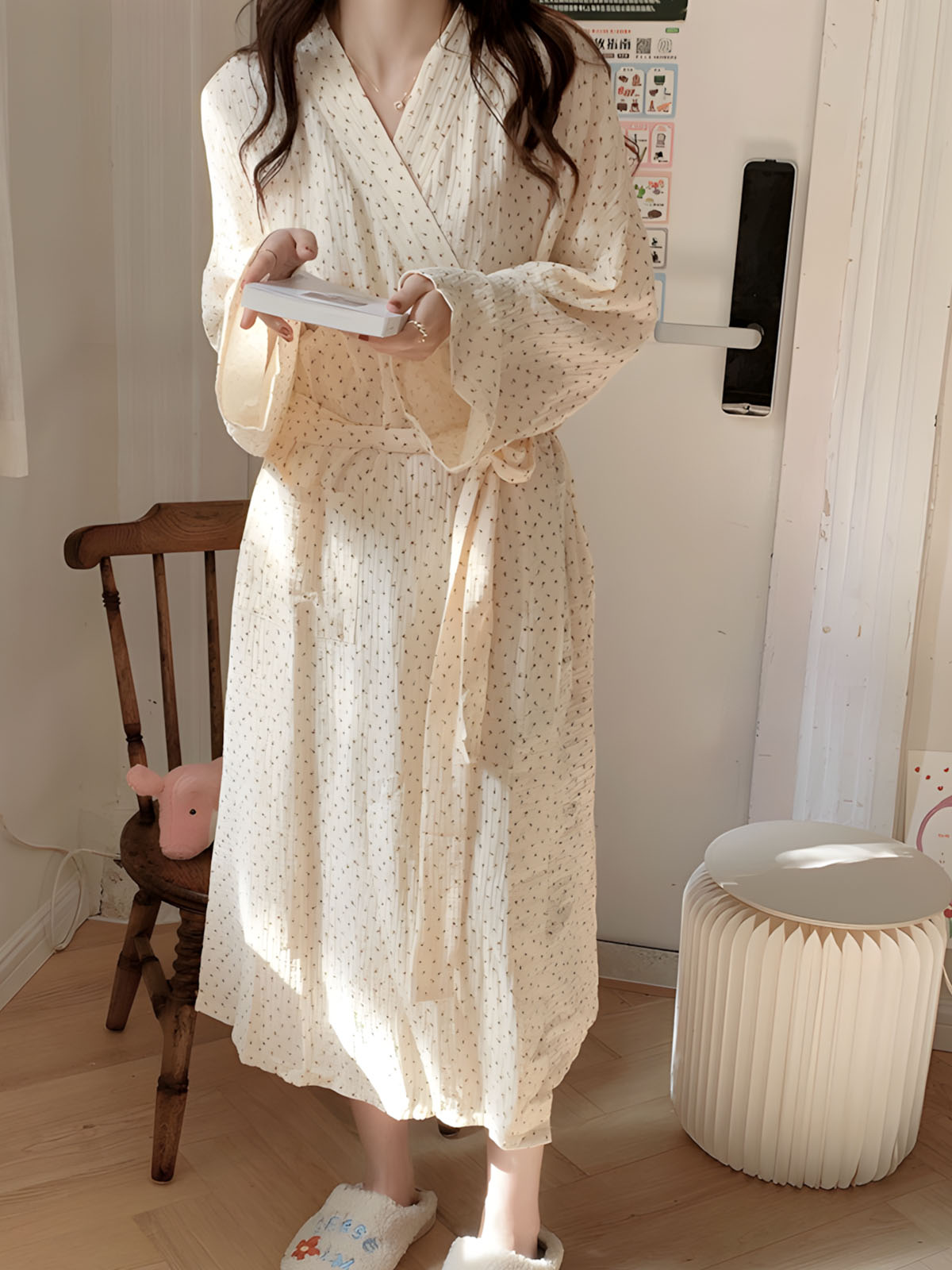 컴피 샤워가운 휴양지룩 요루면 로브잠옷 보타닉가든 나이트 홈웨어 이미지 6