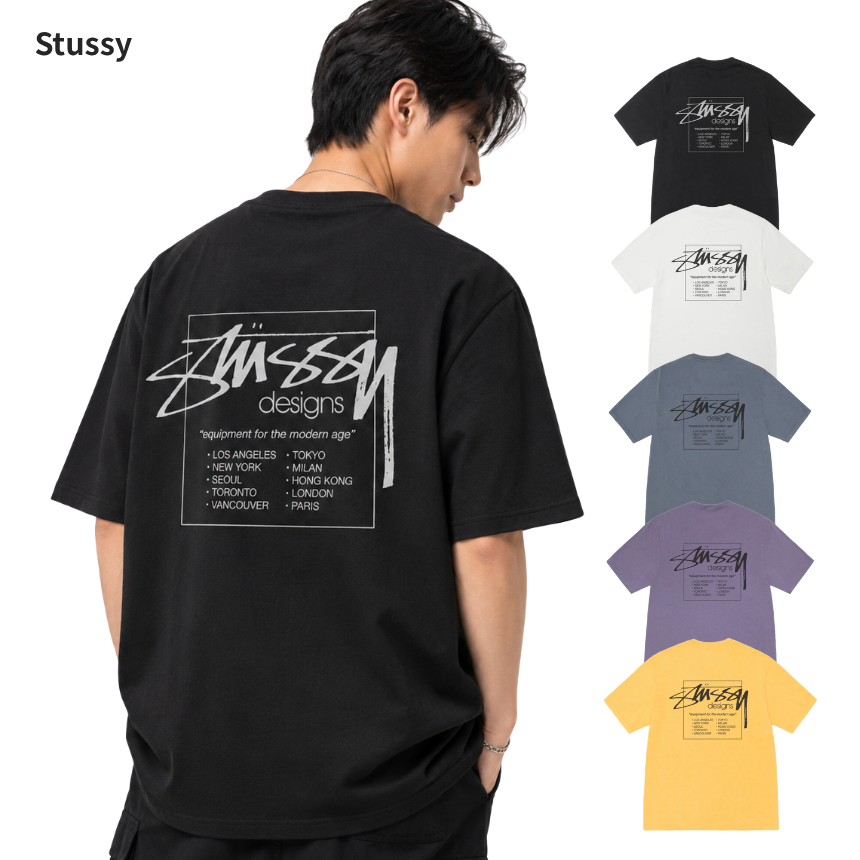 스투시 모던에이지 반팔티 데일리 일상 학생 스트릿 데이트 커플티 여름 티셔츠 오버핏 루즈핏 - 상품 이미지