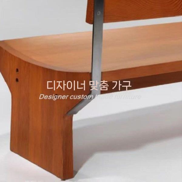교회의자 긴의자 벤치 예배당 의자 대형 메인 등받이 원목 160x50x68cm - 상세 이미지 4