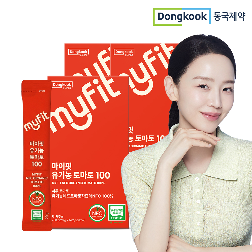 [42포] 동국제약 마이핏 유기농 토마토 NFC 착즙 스틱 스페인산 3박스 라이코펜 베타카로틴 - 상품 이미지