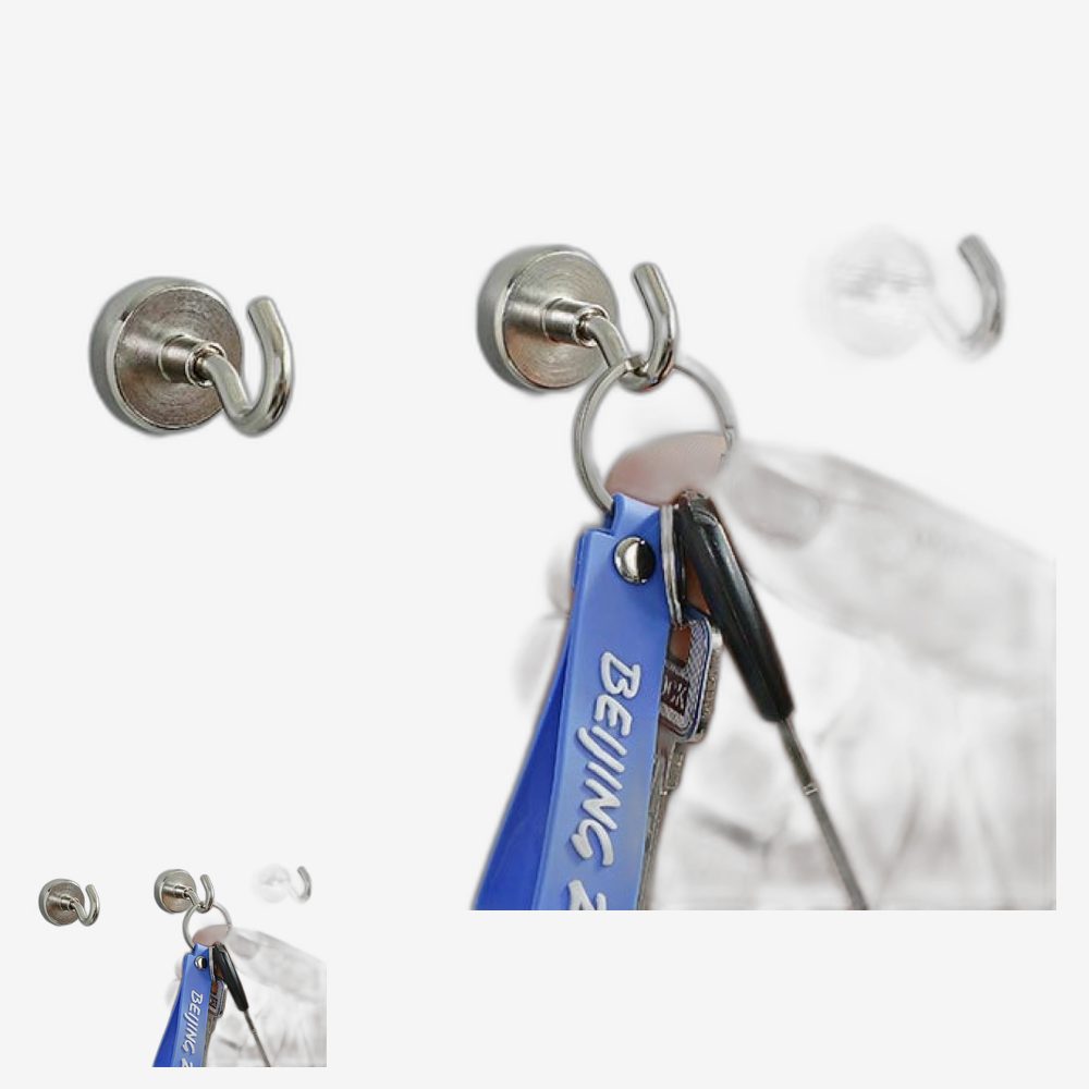 네오디뮴 현관정리 자석후크 분리형고리 주방수납 마그네틱고리 튼튼한 5개입 10x32mm - 상품 이미지