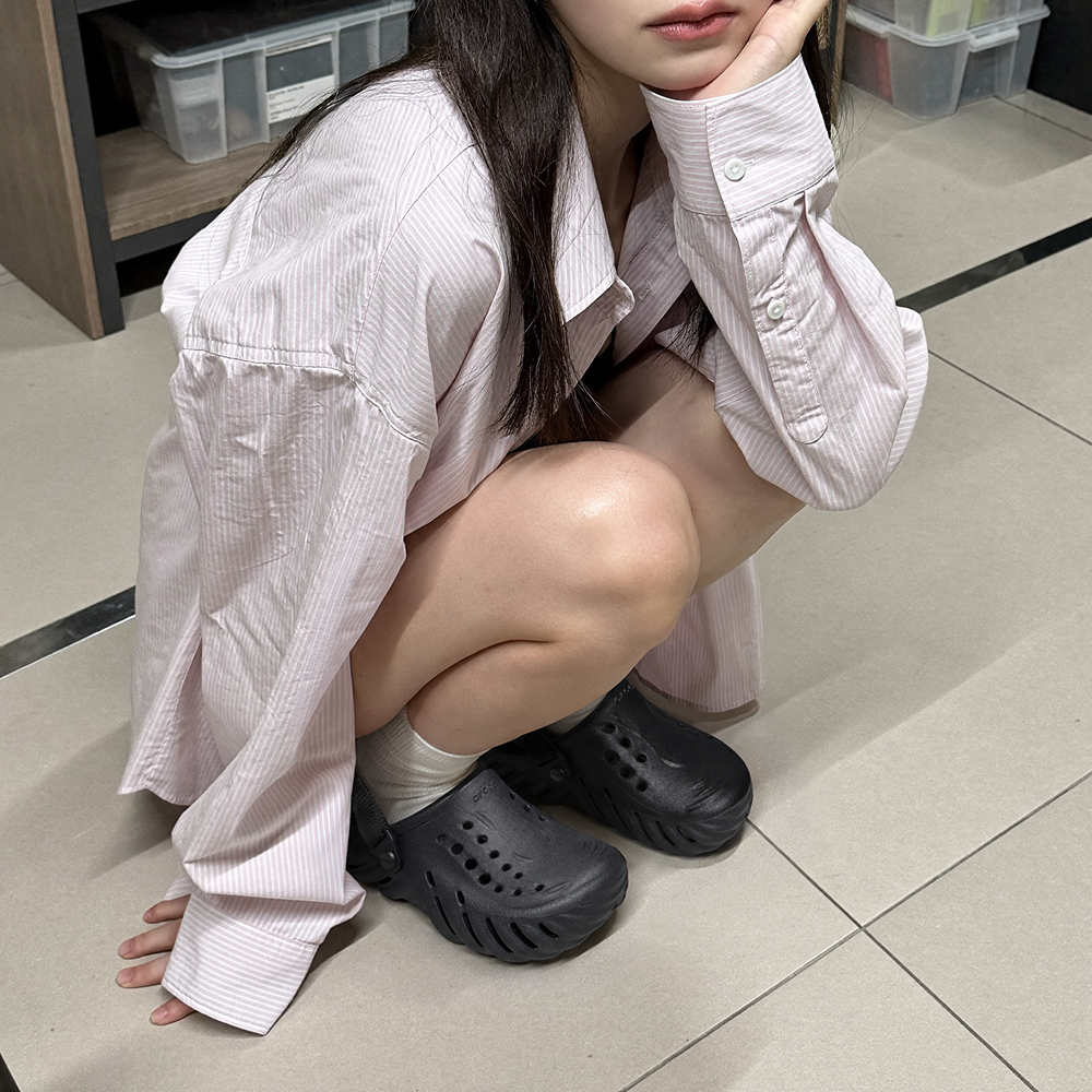 크록스 에코 클로그 블랙 슬리퍼 207937-001 이미지 6