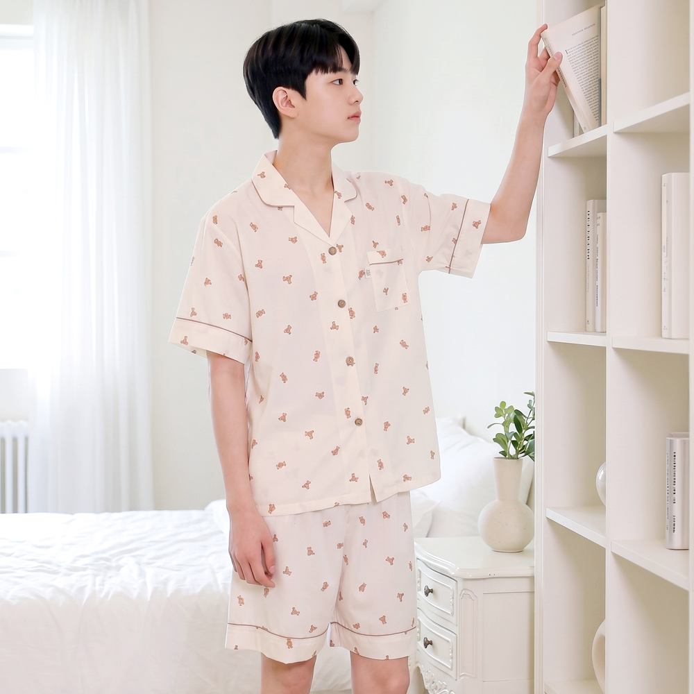 모달 청소년 고학년 학생 잠옷 파자마 남아 주니어 세트 실내복 26S473 크림베어J 이미지 6