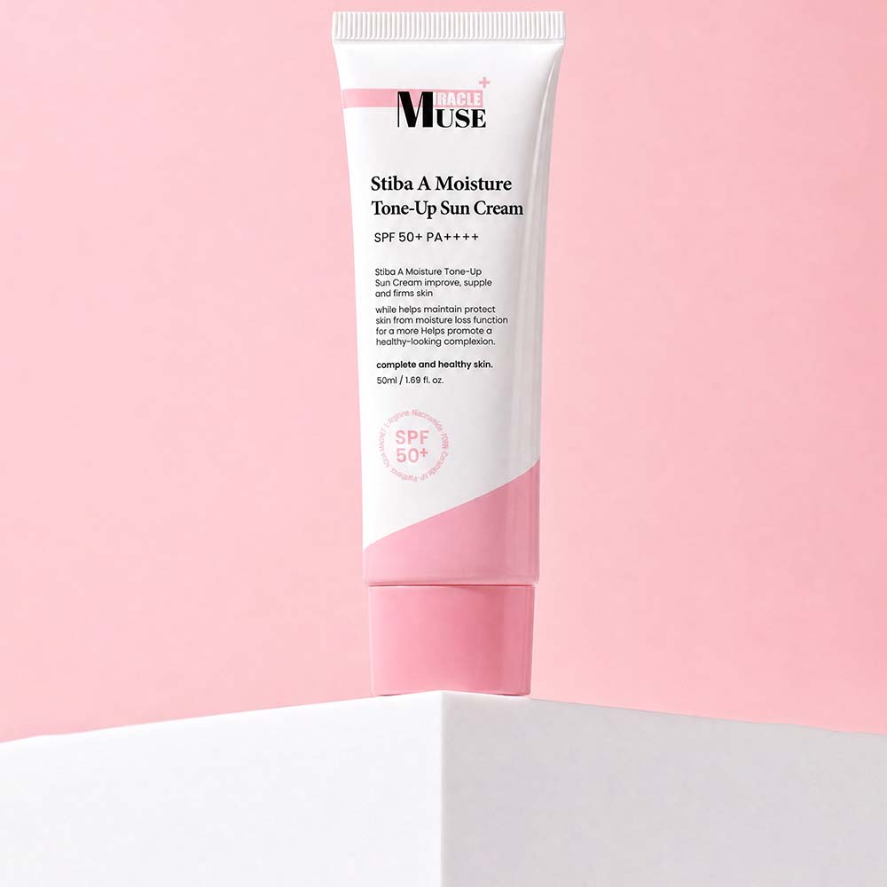 미라클뮤즈 스티바A수분톤업 선크림 PDRN EGF판테놀 기미화잘먹파데프리 50ml, 1개 - 상품 이미지