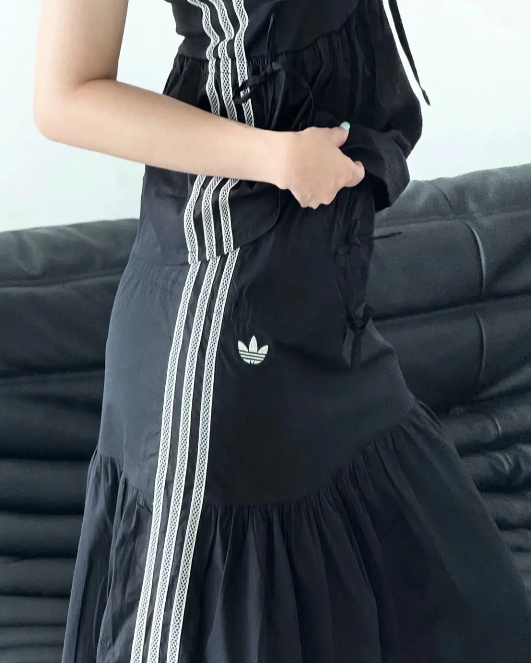 아디다스 OG 네트 리본드 맥시 스커트 W 블랙 KC0767 이미지 8