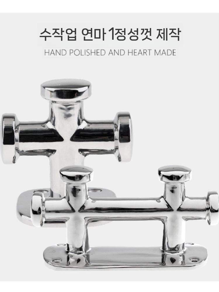 십자 선박 로프걸이 말뚝 걸이 스테인레스 밧줄 닻줄 120MMx120MM - 상세 이미지 5