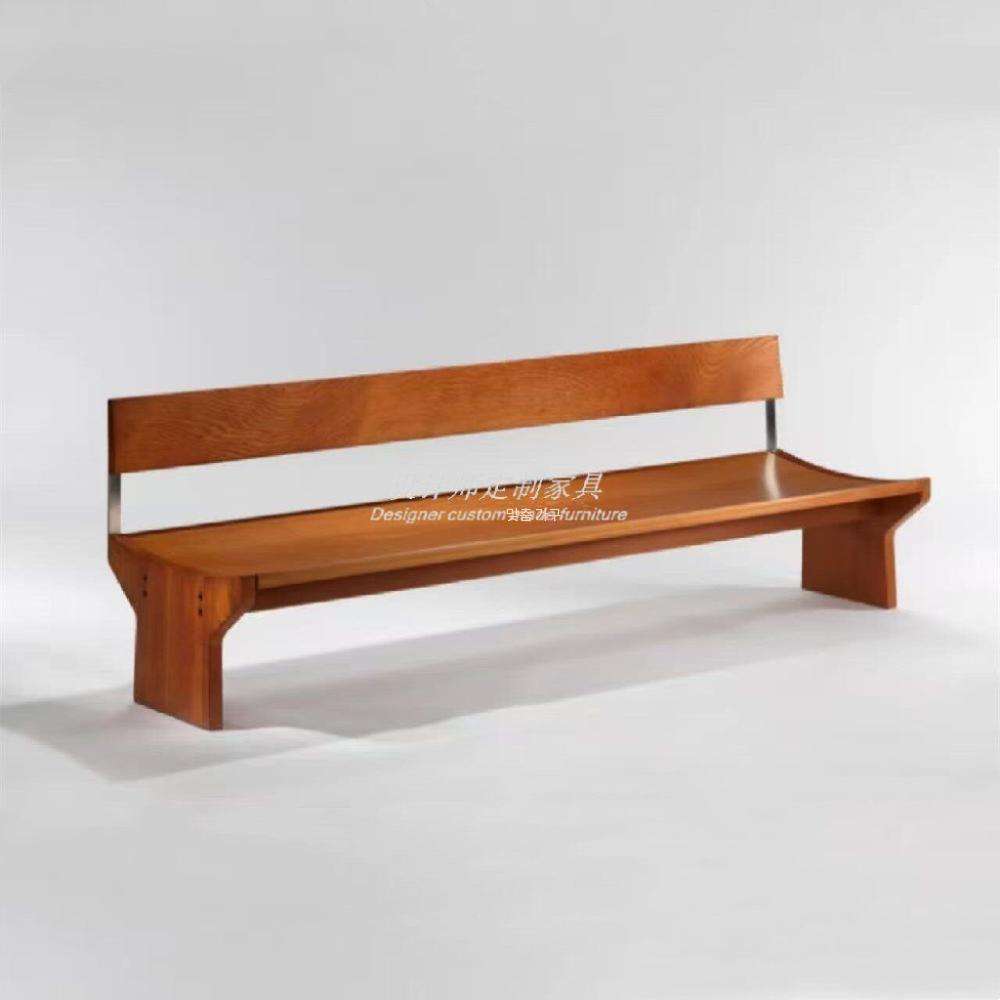 교회의자 긴의자 벤치 예배당 의자 대형 메인 등받이 원목 160x50x68cm - 상세 이미지 2