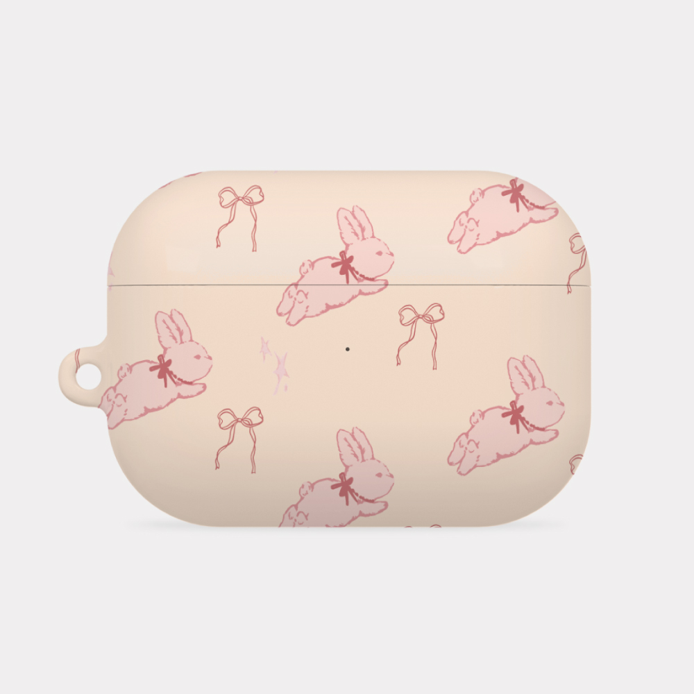 fuzzy ribbon bunny 디자인 [hard 에어팟케이스 시리즈] - 상품 이미지