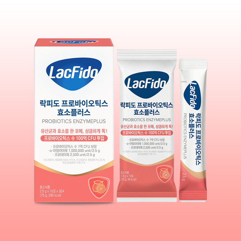 락피도 프로바이오틱스 효소플러스 유산균 100억CFU 투입 레몬맛 30포, 3개 - 상세 이미지 3