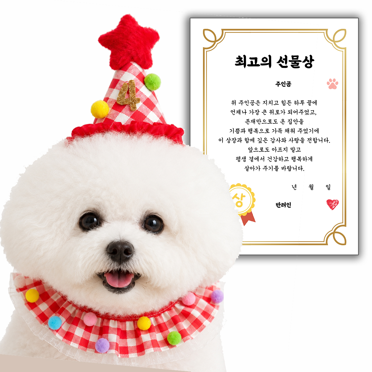 이온팩토리 강아지 생일 고양이 파티 모자 케이프 옷 숫자 상장 세트 용품 - 상세 이미지 2