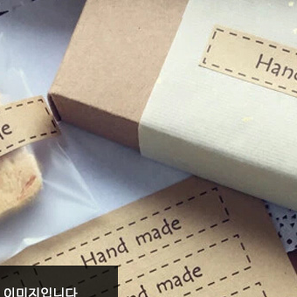 크라프트지선물포장핸드메이드스티커 손글씨체답례품포장수제스티커 감성문구 - 상세 이미지 4
