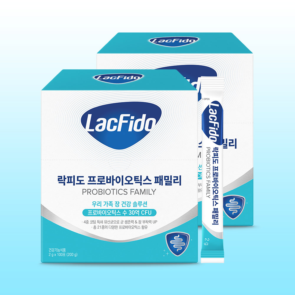 락피도 프로바이오틱스 온가족 유산균 패밀리 30억CFU 2g 100포, 2개 - 상품 이미지
