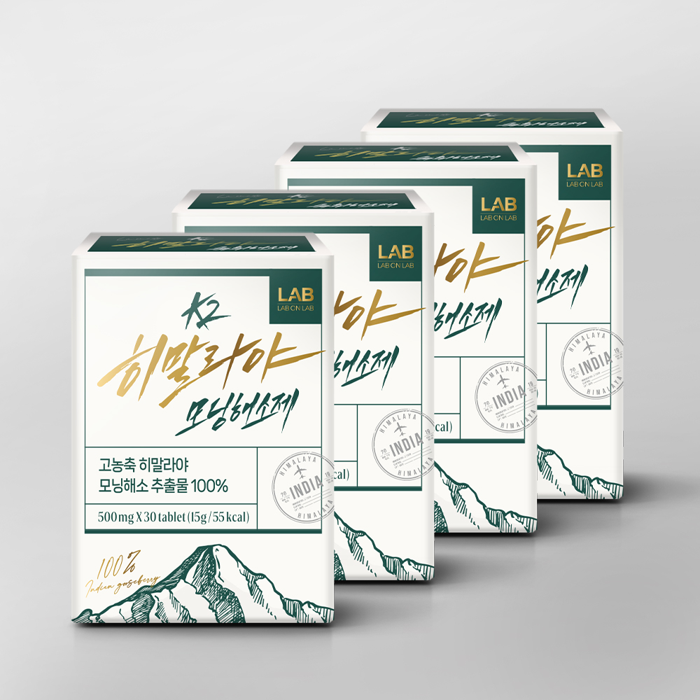랩온랩 고농축 k2 히말라야 모닝해소제 허브 추출물 100% 30정, 4개 - 상품 이미지