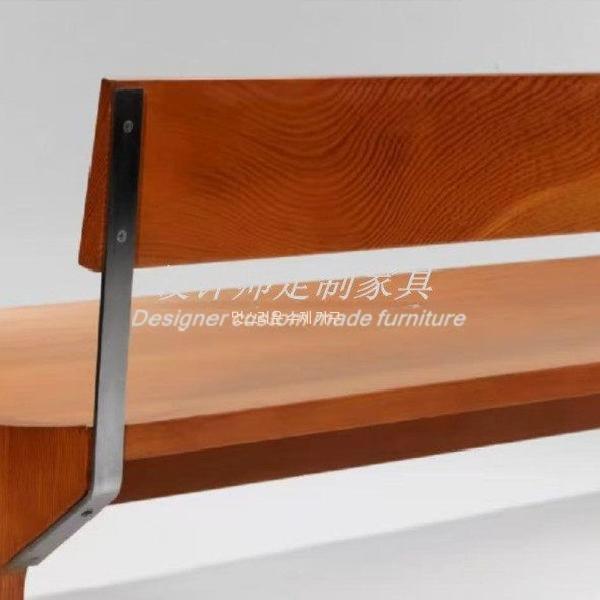 교회의자 긴의자 벤치 예배당 의자 대형 메인 등받이 원목 160x50x68cm - 상세 이미지 5