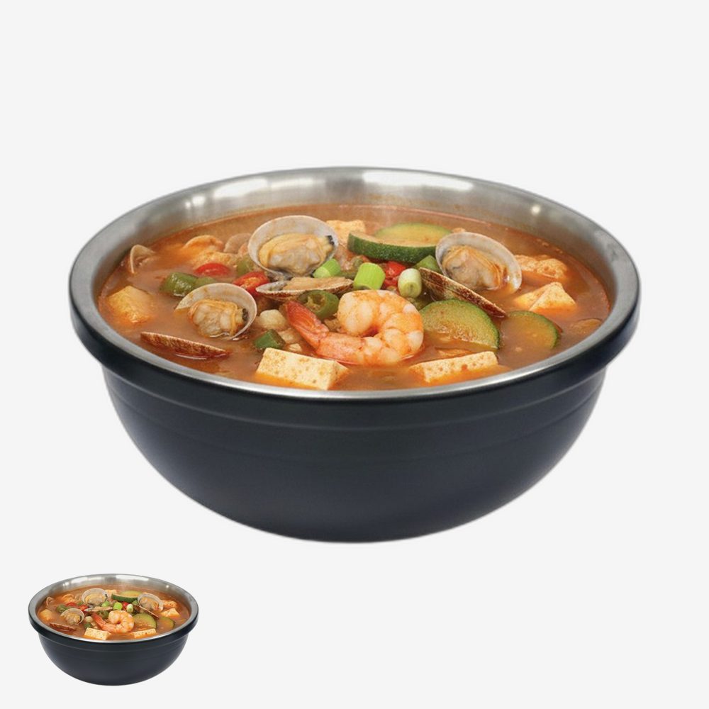 업소용 탕요리 인덕션뚝배기 스텐알루미늄 국밥용 스텐뚝배기 모던디자인 찌개용 16cm - 상품 이미지